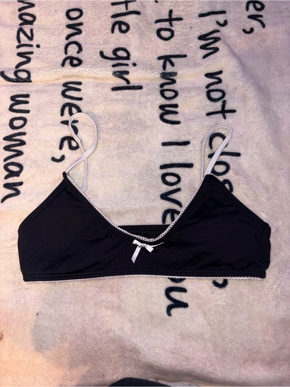 Black and white bikini top